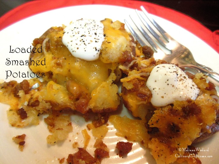 Bacony, Buttery, Cheesy Loaded Smashed Potatoes | Culinary Craftiness