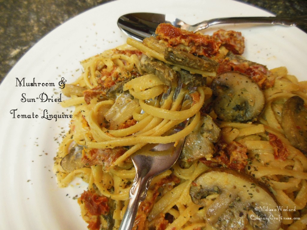 Mushroom and Sun-dried Tomato Linguine | Culinary Craftiness
