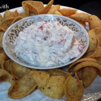 Tomato Bacon Dip with Corn Chips